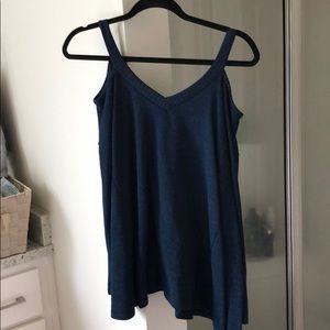 Navy Cold Shoulder - Deep V Sweater!